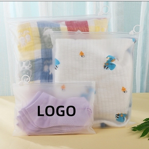 Sac en plastique EVA recyclé avec fermeture éclair et languette de traction, logo personnalisé, pour l'emballage de vêtements, chaussettes, articles vestimentaires, expédition, fermeture éclair givrée pour chaussures - Product Image 5