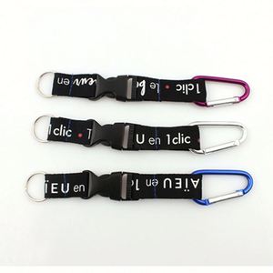 Custom Polyester Carabiner Tool with Short Keychain Holder Lanyard with Logo Custom - Product Image 3