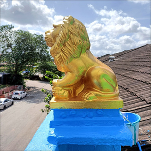 Estatua de jardín de León de hormigón con molde de plástico-Decoración de escultura de 15 pulgadas - Product Image 2