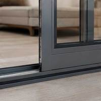 Ventanas Corredizas de Doble Vidrio con Aislamiento Térmico y Protección Contra Huracanes, de Aleación de Aluminio, para Exteriores, con Mosquitera