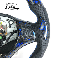 Écran LED RVB, volant en fibre de carbone forgée bleue pour BMW E90 E91 E92 E93 E87 E82, prend en charge la personnalisation