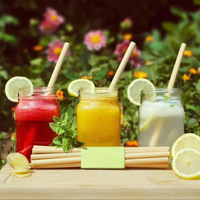 Pailles à boire en bambou avec logo personnalisé, qualité alimentaire, biodégradables, vente en gros, pour café, restaurant, bubble tea