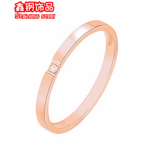Anello in Acciaio al Titanio Stile Coreano, Semplice e alla Moda, Ultra-sottile 2MM, Rotondo con Incastonatura in Acciaio Inossidabile - Product Image 3