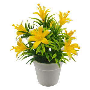 Planta Artificial de Lirio en Maceta de 20 cm, Flores de Plástico Rojas, Decoración de Interiores, Adorno Artesanal para el Hogar - Product Image 4