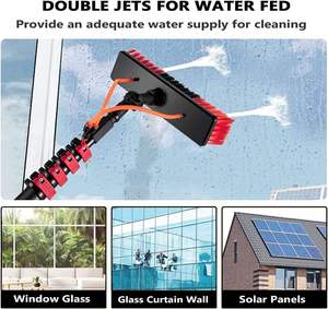 Hot Sale PP Waterproof Multifunction Telescopic Water Fed Pole Kit Adjustable Solar Panel Cleaner <b>Brush</b> <b>Window</b> Cleaning - Product Image 2