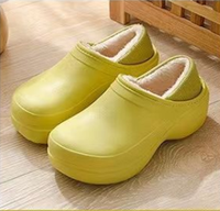 Chaussures d'intérieur pour femmes, automne-hiver-printemps, avec semelle super épaisse en EVA, antidérapantes, doublure en coton imperméable et peluche