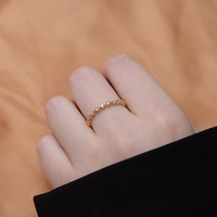 Bague fine superposée en argent sterling S925 plaqué or 14K, sertie de zircone géométrique en forme de losange, tendance, vintage, pour fiançailles