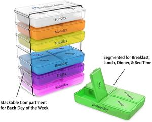 Organisateur de pilules de vitamines de prescription hebdomadaire quotidienne de voyage - Product Image 3