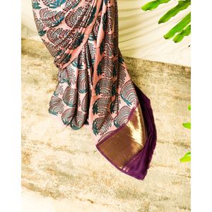 Sari de luxe de qualité supérieure pour femmes, en soie modal douce et confortable avec du coton, pour les fêtes, les anniversaires, pour l'exportation - Product Image 4