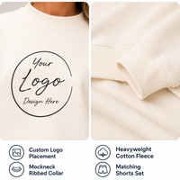 Sudadera Oversize de Algodón Grueso con Cuello Alto para Mujer, con Parche Bordado de Puntos, OEM, Marca Privada