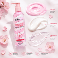 Loción Corporal Blanqueadora e Iluminadora con Ácido Kójico y Fragancia Encantadora de Sakura, Crema Nutritiva y Suavizante para la Piel, Rebranding OEM/ODM