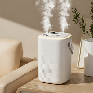 Mini <span class=keywords><strong>humidificador</strong></span> <span class=keywords><strong>de</strong></span> aire portátil USB/batería <span class=keywords><strong>de</strong></span> 1.3L con pantalla digital, 4 modos <span class=keywords><strong>de</strong></span> nebulización, luz nocturna, <span class=keywords><strong>humidificador</strong></span> ultrasónico para el hogar y la oficina - Product Image 1