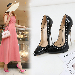 Nuovi Tacchi da Donna Stile Classico in PU con <span class=keywords><strong>Tacco</strong></span> a Spillo 16 cm Sandali di <span class=keywords><strong>Marca</strong></span> <span class=keywords><strong>Scarpe</strong></span> con <span class=keywords><strong>Tacco</strong></span> Alto - Product Image 4