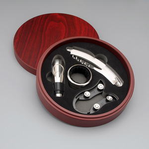 Rượu vang đỏ mở chai Bộ quà tặng hình tròn Hộp rượu corkscrew Stopper <span class=keywords><strong>pourer</strong></span> - Product Image 6