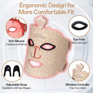 7色LEDフェイスライトセラピーマスクハンドヘルドスキンビューティーマスクにきびトリートメントホワイトニング機能レッドLEDマスク - Product Image 2