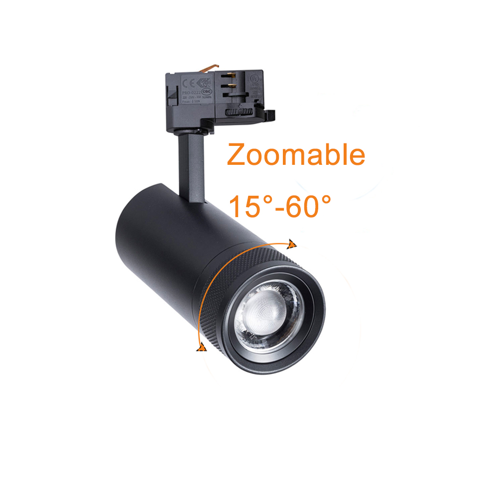 3 фазы 20 Вт 30 Вт 40 Вт Луч Регулируемый прожектор cob рельсовое освещение телескопическое масштабируемое светодиодное дорожное освещение
