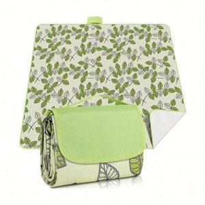 Wholesale Green Leaf Picnic Blankets Outdoor Extra <b>Large</b> Foldable Portable Sand Proof Waterproof Picnic Beach <b>Mat</b> Blanket - Product Image 1