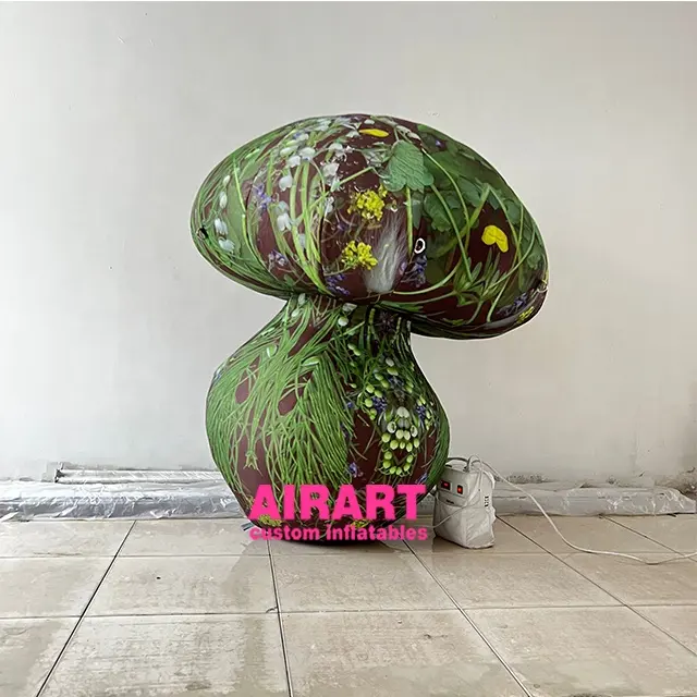 Розничная продажа с завода Airart, надувной гриб с зеленым узором, рекламная акция