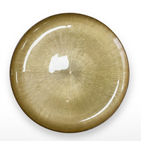 Assiettes de présentation de luxe en verre doré à motif soleil de 13 pouces, rondes, à texture radiale, pour la décoration de table de mariage et d'événements (vente en gros)