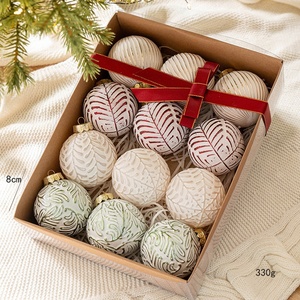 Boule <span class=keywords><strong>de</strong></span> Noël blanche <span class=keywords><strong>de</strong></span> 8 cm, effet vieilli, décoration <span class=keywords><strong>de</strong></span> luxe pour sapin <span class=keywords><strong>de</strong></span> Noël, pendentif, emballage transfrontalier, ornement <span class=keywords><strong>de</strong></span> Noël - Product Image 6