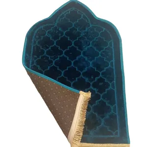 Очень толстый мусульманский фланелевый ковер с кисточками портативный нескользящий коврик толстый тисненый Молитвенный ковер