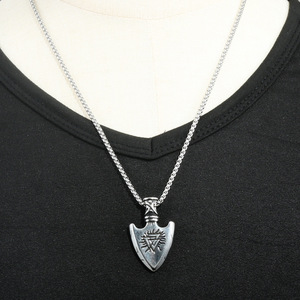 yunnique Viking Shield Pendant Stainless Steel Unisex Necklace Geometric Design Punk Retro Style 280759 - Product Image 3