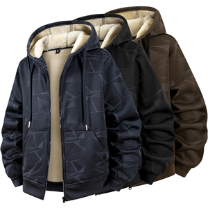 Chaqueta Bomber para Hombre, Tallas Europeas S-6XL, Talla Grande, Fibra de Poliéster, Forro Polar, Gruesa, con Capucha y Cremallera, Estilo Urbano Informal - Product Image 1