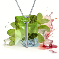 Collier inhalateur anti-stress en acier inoxydable avec mèches en coton rechargeables pour huiles essentielles fruitées et aromathérapie