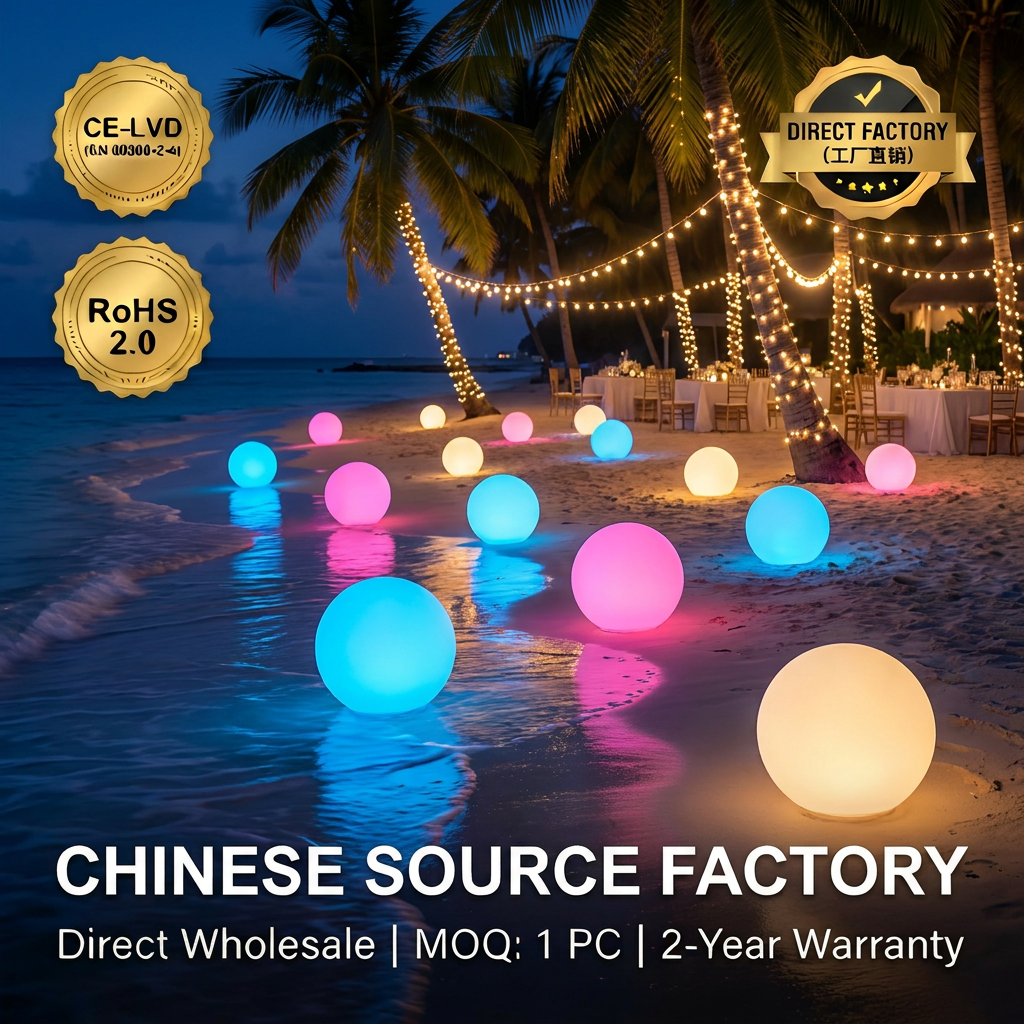 CE Certified IP68 Waterproof Electric LED Ball Light RGB 16 Color Changing Luminous Sphere Lamp for Outdoor Garden | MOQ 1 PC