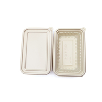 Vente flash - Vaisselle en plastique jetable pour restaurant - Contenants alimentaires avec couvercles - Écologiques - Résistants à l'huile et à l'eau - Boîte à lunch rectangulaire