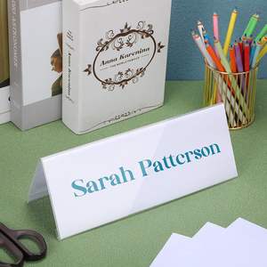 Acrílico Placa de Nome para Mesa Clear Holder Barraca PVC Placas Plásticas Sign Frame Escritório Conferência Negócios Sala de Reunião Escola - Product Image 5