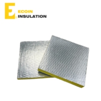 Panneau de laine de verre, laine de verre, panneau de 1 pouce, 2 pouces avec feuille d'aluminium pour l'isolation thermique et acoustique des conduits de CVC, à bon prix