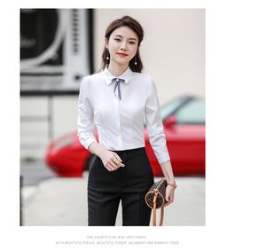 Chemise blanche professionnelle antistatique à manches longues pour femmes pour l'enseignement de formation et <span class=keywords><strong>les</strong></span> entretiens professionnels - Product Image 5