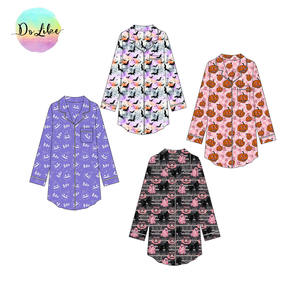 Fabricants Pyjamas d'<span class=keywords><strong>Halloween</strong></span> pour femmes Chemise de nuit Robe de nuit Chemises boutonnées Vêtements de nuit en bambou pour femmes - Product Image 1