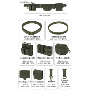 ชุดเข็มขัด SIVI Heavy Duty 7 ชิ้น แบบ MOLLE พร้อมซองใส่แม็กกาซีน 5.56/9 มม. และเข็มขัดยุทธวิธีแบบ Eagle Hook สำหรับเจ้าหน้าที่รักษาความปลอดภัยมืออาชีพ - Product Image 3