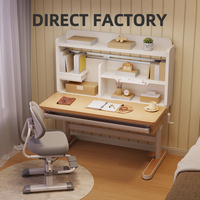 Table et chaise d'étude en bois réglables pour enfants XC100 avec étagère pour la maison