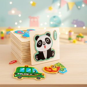 Rompecabezas <span class=keywords><strong>de</strong></span> Madera 3D <span class=keywords><strong>de</strong></span> Animales <span class=keywords><strong>de</strong></span> Dibujos Animados, Juguete Educativo <span class=keywords><strong>de</strong></span> Inteligencia para Niños, Rompecabezas <span class=keywords><strong>de</strong></span> Aprendizaje <span class=keywords><strong>de</strong></span> Formas para Niños y Niñas - Product Image 4