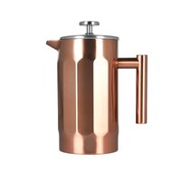 Presse française portable en métal brun de 12 oz 350 ml Prensa De Cafe Francesa avec filtration à double paroi pour fournisseur de confiance de voyage