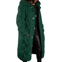 92288# Dernier Design Long Cardigan Pull Femme Mode Manches Longues Couleur Unie Manteaux d'Hiver pour Dames Femme Pull Tricoté