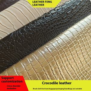 Tela de Cuero Sintético con Patrón de Cocodrilo Repujado, Impermeable, Resistente al Desgaste, Decorativa para Bolsos, Zapatos y Otros Usos - Product Image 2