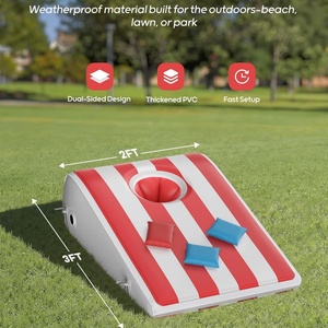 Ensemble de jeu de Cornhole gonflable portable pour adultes et familles, 3 x 2 pieds, léger, pour jeux de plein air, 8 sacs de haricots, 8 sacs d'eau - Product Image 5