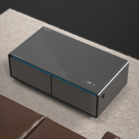 Table basse intelligente avec réfrigérateur, haut-parleurs et chargeur sans fil, fabriquée en usine