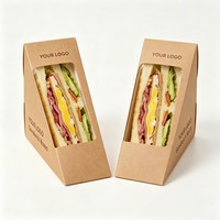 Boîte d'emballage jetable personnalisable, recyclable, de qualité alimentaire, en gros, pour sushis, sandwichs, riz, rouleaux de légumes, biscuits, pain, en-cas