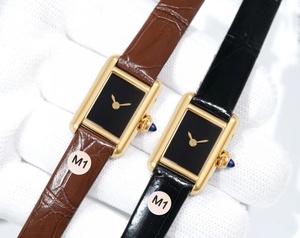Montre vintage mini rectangulaire avec chiffres romains, montre-bracelet à quartz <span class=keywords><strong>saphir</strong></span> pour femme, bracelet en <span class=keywords><strong>cuir</strong></span> noir 24 mm, étanche - Product Image 4
