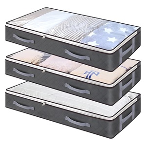 Under <b>Bed</b> Storage <b>Bag</b> Rectangle Foldable Quilt Clothes Organizer Dustproof Bedroom Multipurpose - Product Image 1