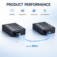 Convertidor Óptico Ethernet No Administrado ZTRS, Convertidor de Medios Gigabit de 4 Puertos 10/100/1000M RJ45 con Puerto de Fibra SC de 1000M