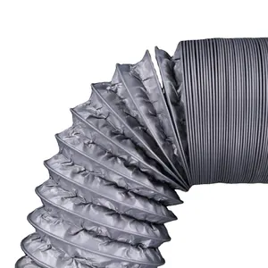 Trung quốc sản xuất GRP HVAC 24 inch linh hoạt nhôm PVC tráng Duct với dây thép