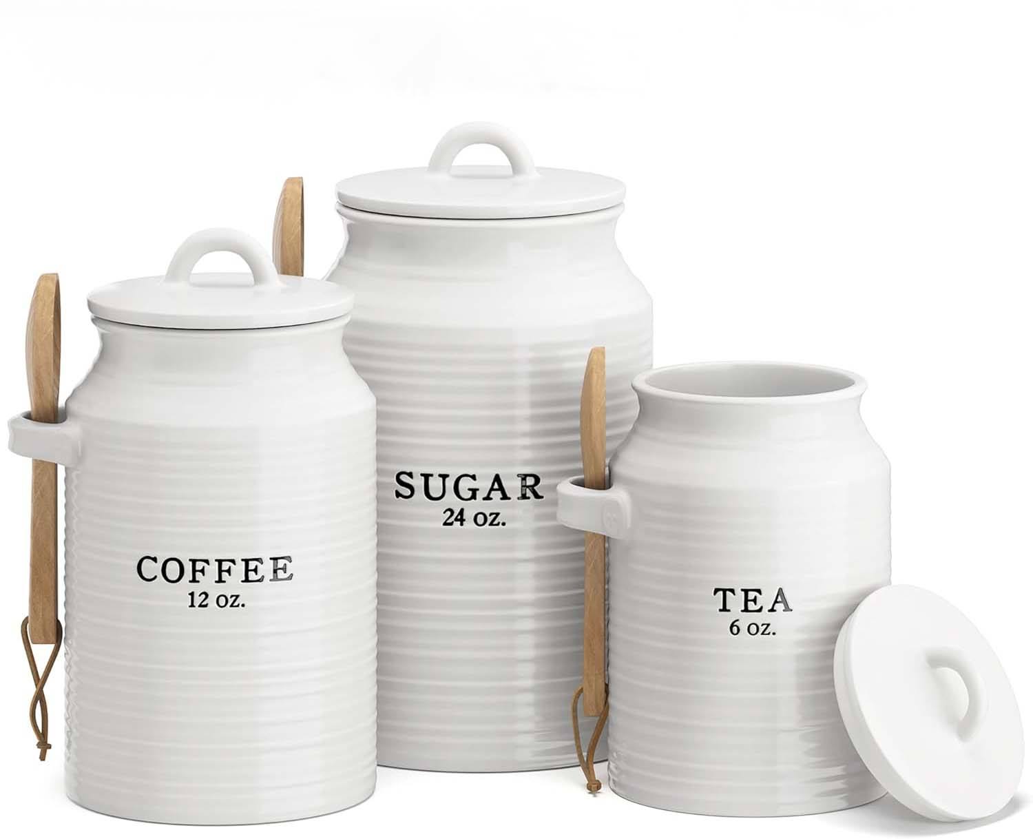 Funky Tea Coffee Sugar Canisters Korean Design, 1-3L Capacity