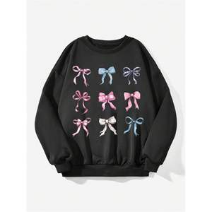 Sudadera Coquette Y2K Personalizada para Mujer, Talla Grande, con Estampado de Lazo, Hombros Caídos, Manga Larga - Product Image 3