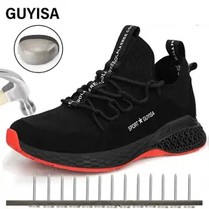 GUYISA-zapatos de trabajo con punta de acero para hombre, calzado Indestructible de seguridad en el bosque